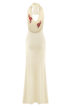 Shiloh Rose Knit Halter Maxi Dress in Ivory – Chic&Drifts