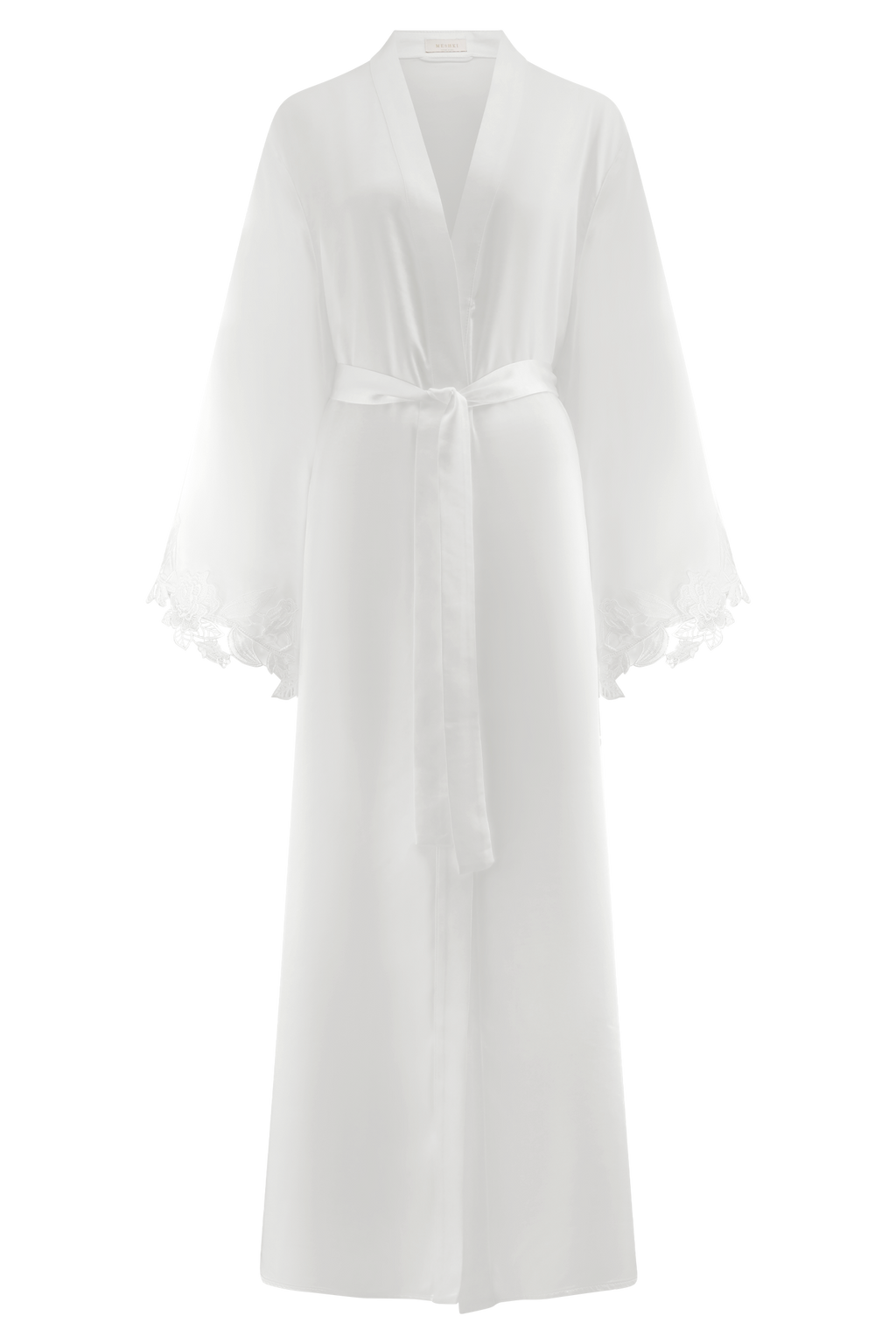 Sullivan Satin Bridal Robe With Lace in Ivory – Chic&Drifts