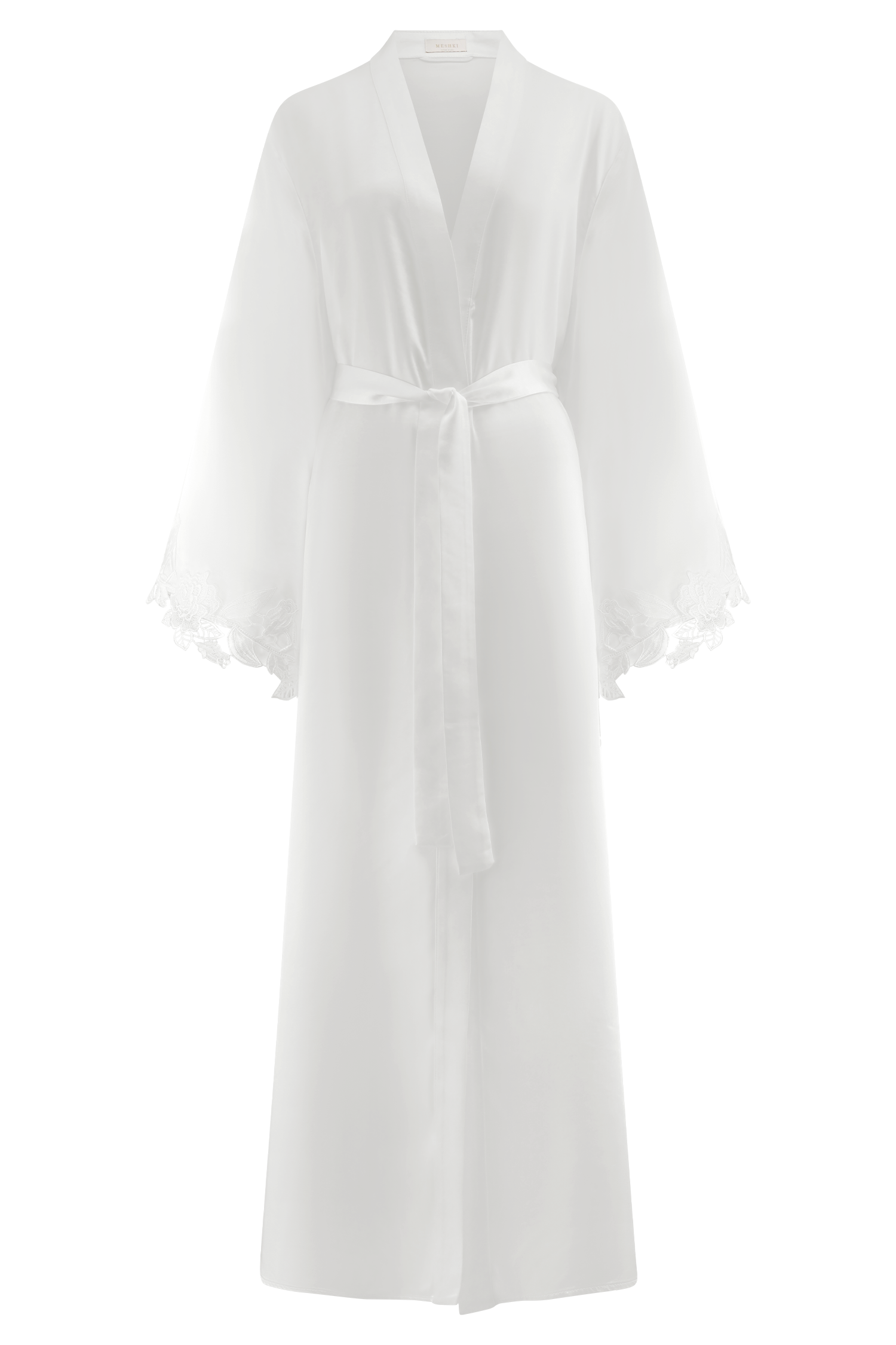 Sullivan Satin Bridal Robe With Lace in Ivory – Chic&Drifts