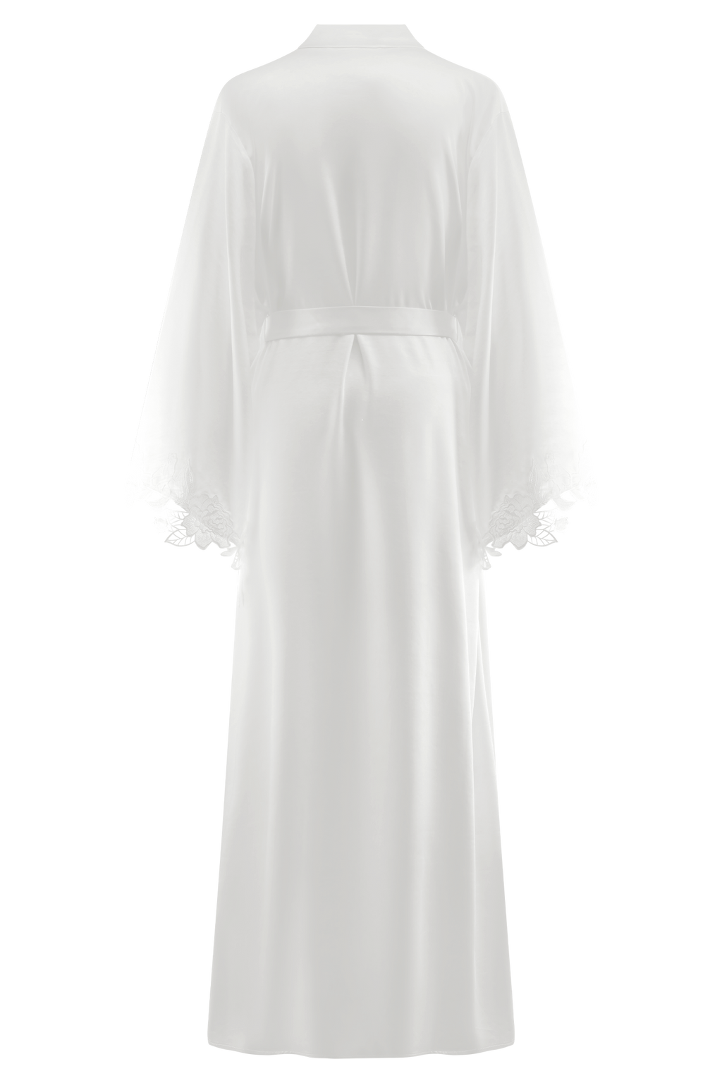 Sullivan Satin Bridal Robe With Lace in Ivory – Chic&Drifts
