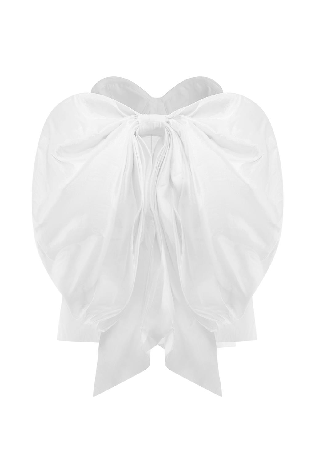 Suzette Taffeta Bow Mini Dress in White – Chic&Drifts