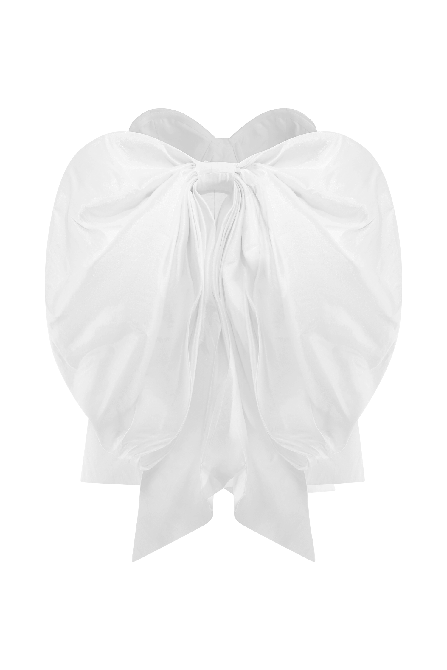 Suzette Taffeta Bow Mini Dress in White – Chic&Drifts