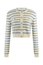 Tanner Striped Knit Cardigan in Light Blue/White – Chic&Drifts