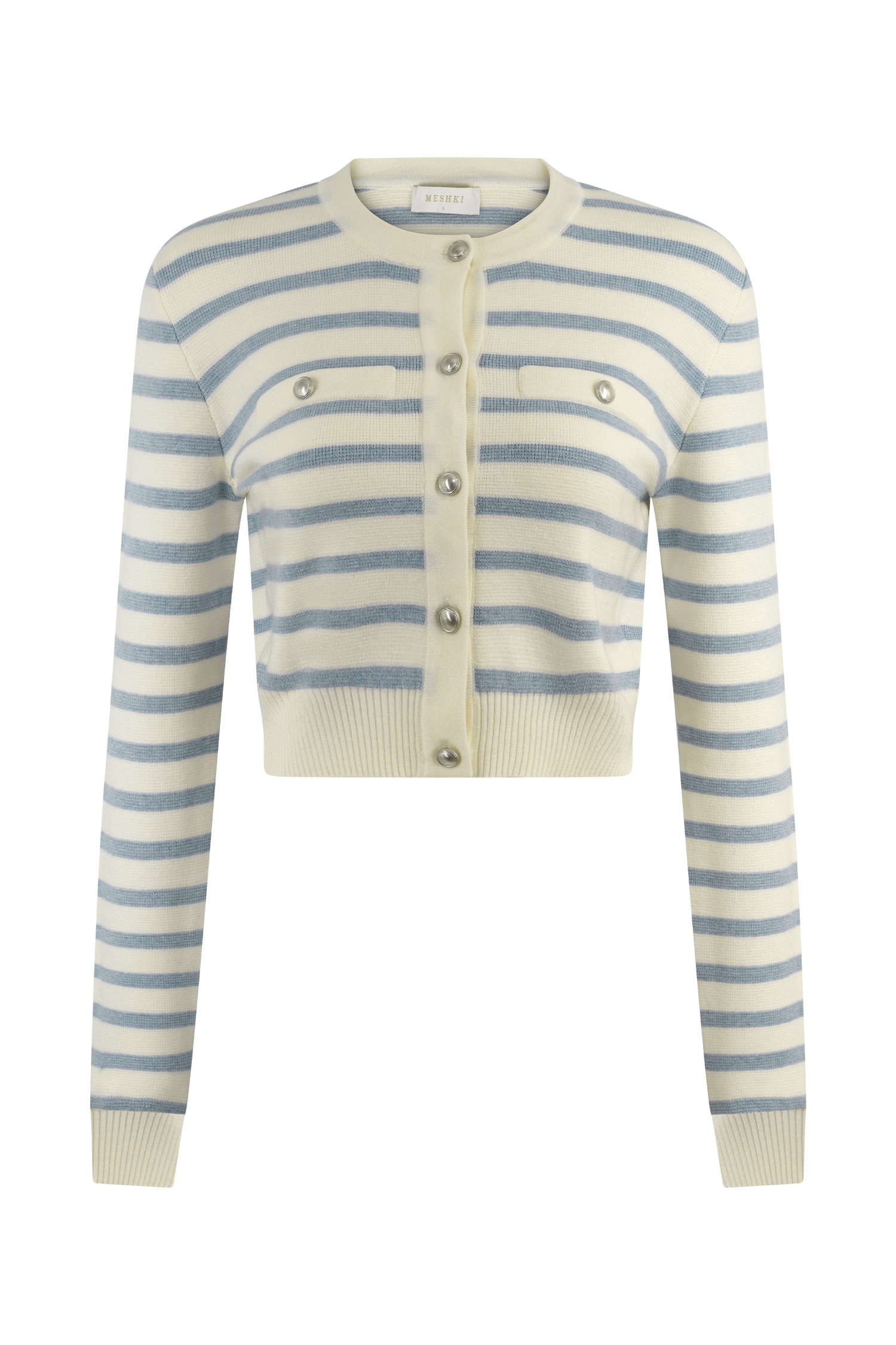 Tanner Striped Knit Cardigan in Light Blue/White – Chic&Drifts
