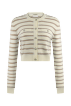 Tanner Striped Knit Cardigan in Nude/White – Chic&Drifts