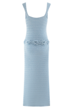 Teagan Floral Hand Crochet Midi Dress in Blue – Chic&Drifts