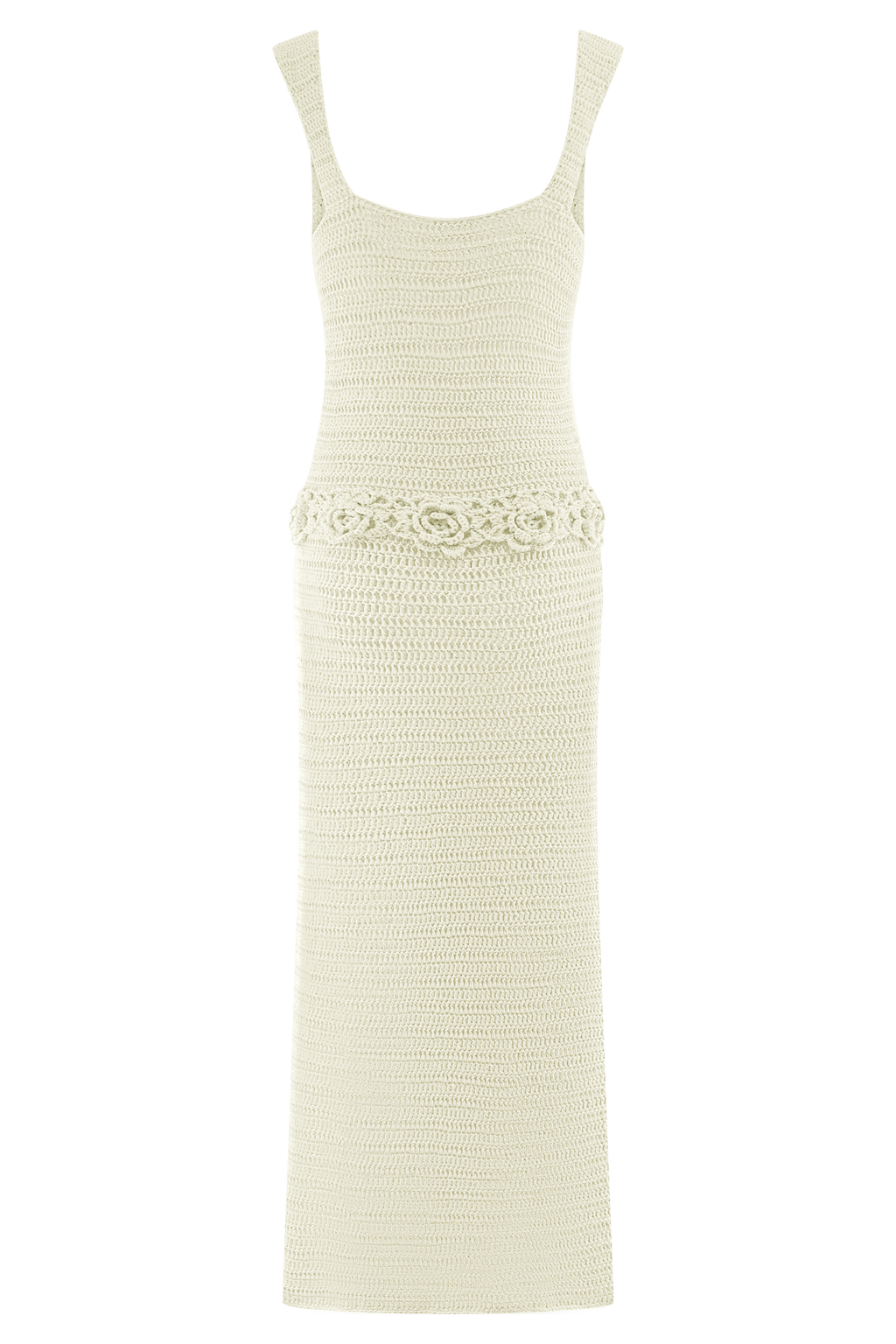 Teagan Floral Hand Crochet Midi Dress in Ivory – Chic&Drifts