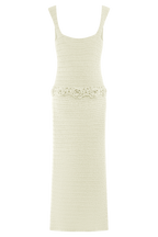 Teagan Floral Hand Crochet Midi Dress in Ivory – Chic&Drifts