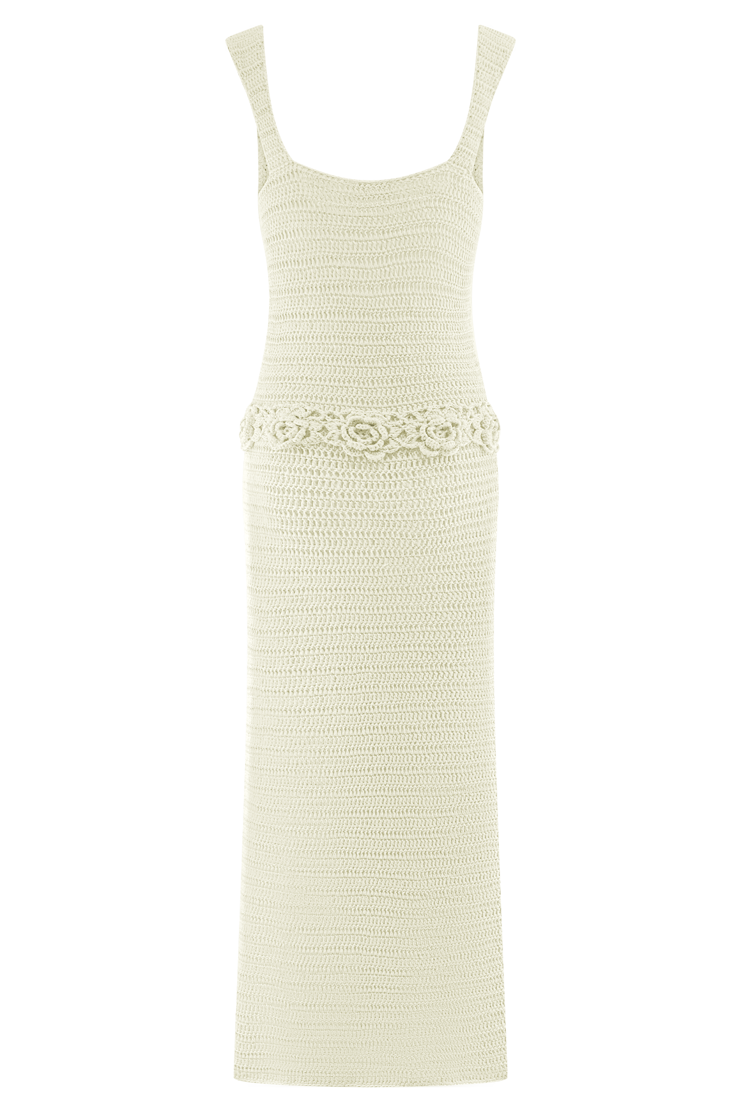 Teagan Floral Hand Crochet Midi Dress in Ivory – Chic&Drifts