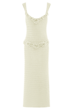 Teagan Floral Hand Crochet Midi Dress in Ivory – Chic&Drifts
