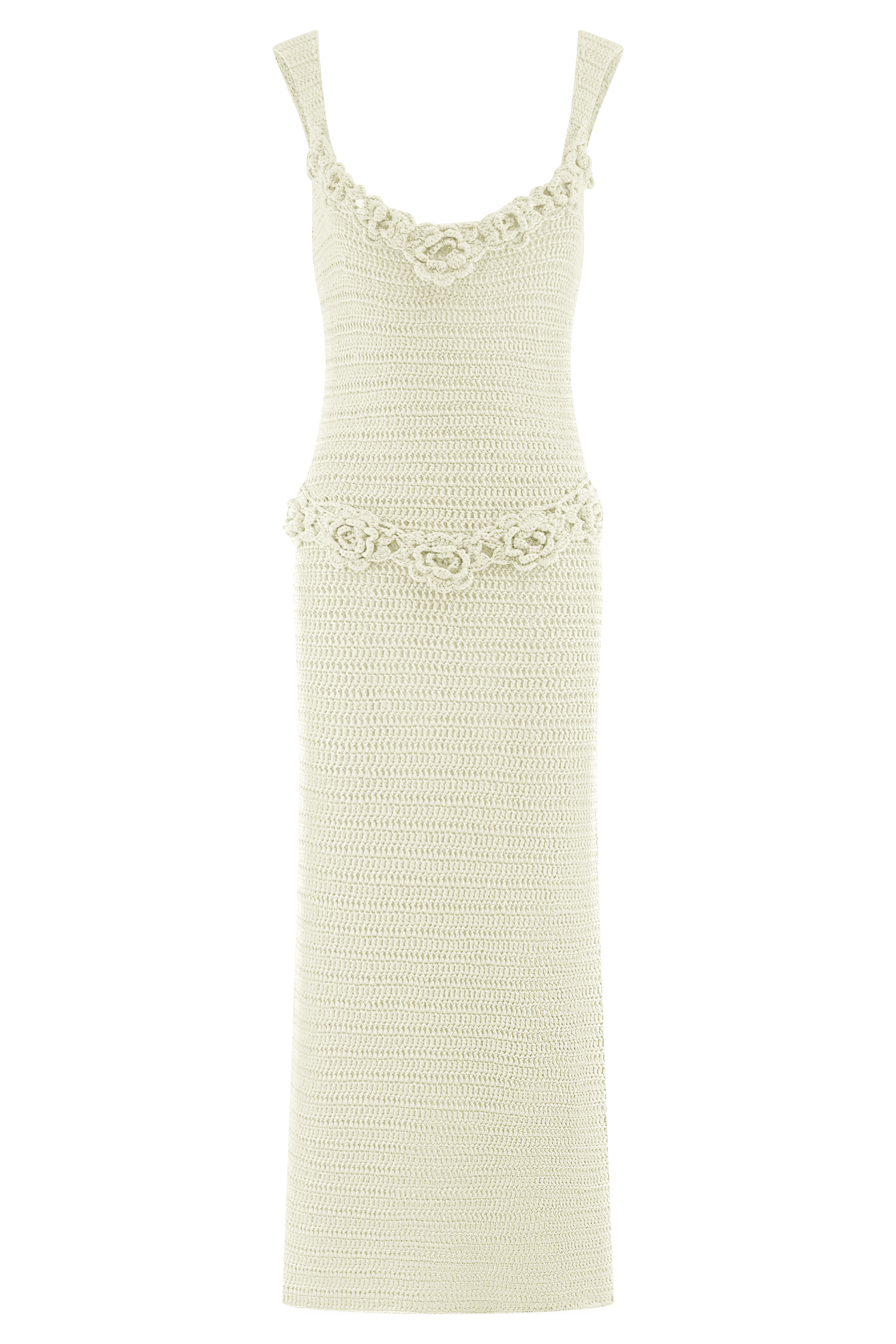 Teagan Floral Hand Crochet Midi Dress in Ivory – Chic&Drifts