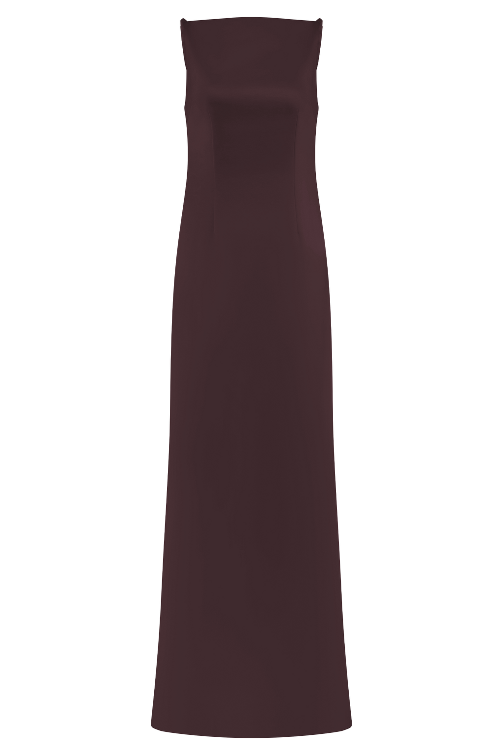 Violet Sleeveless Satin Maxi Dress in Dark Chocolate – Chic&Drifts