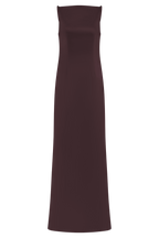 Violet Sleeveless Satin Maxi Dress in Dark Chocolate – Chic&Drifts