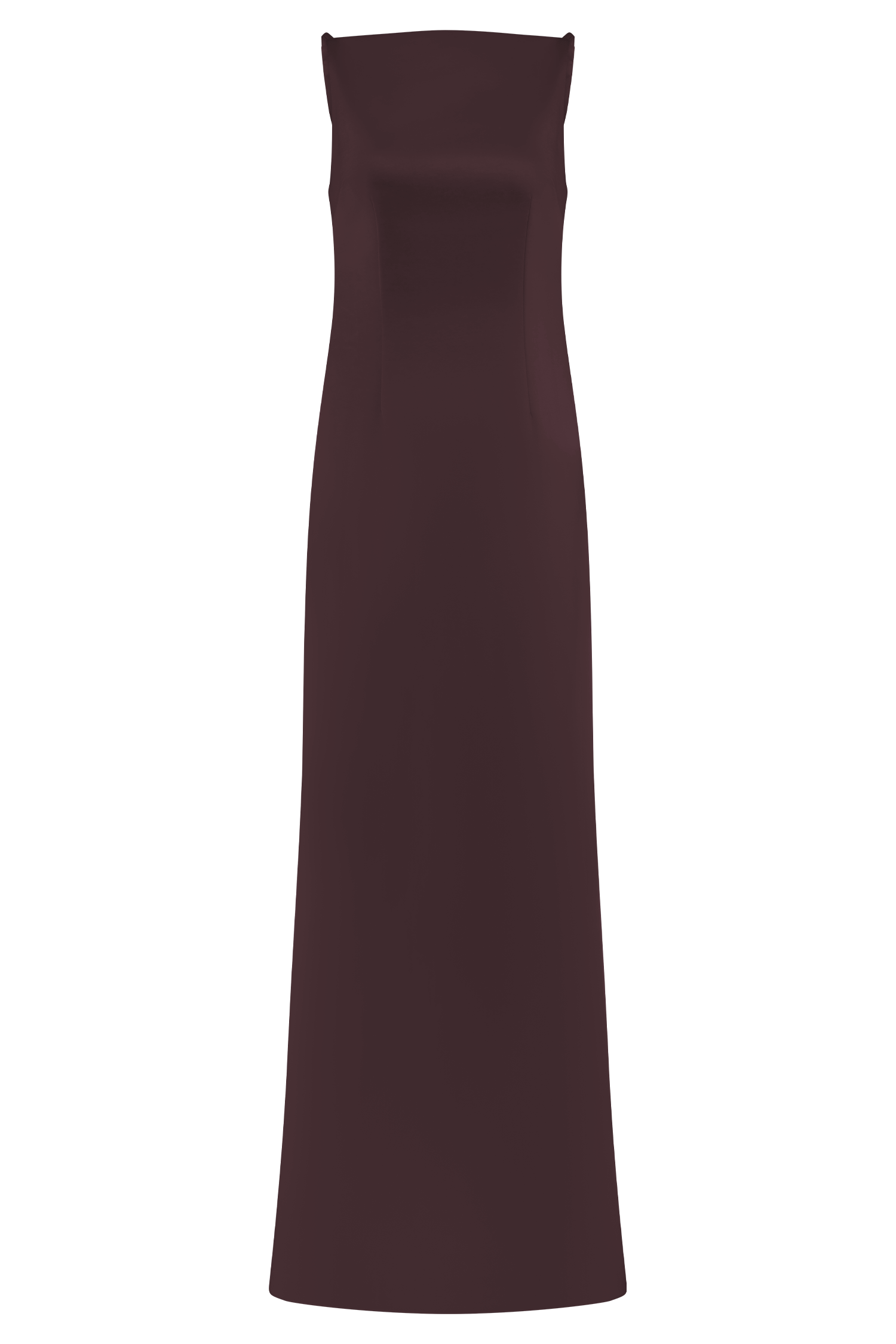 Violet Sleeveless Satin Maxi Dress in Dark Chocolate – Chic&Drifts