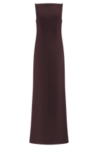 Violet Sleeveless Satin Maxi Dress in Dark Chocolate – Chic&Drifts