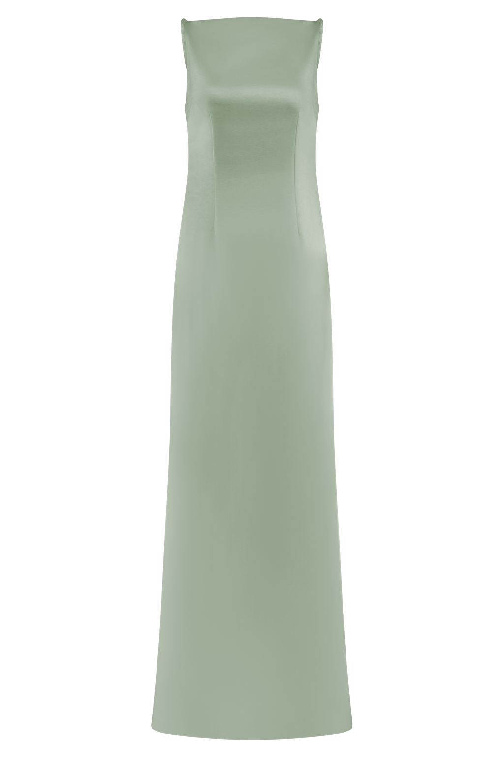 Violet Sleeveless Satin Maxi Dress in Sage – Chic&Drifts
