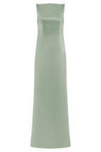 Violet Sleeveless Satin Maxi Dress in Sage – Chic&Drifts