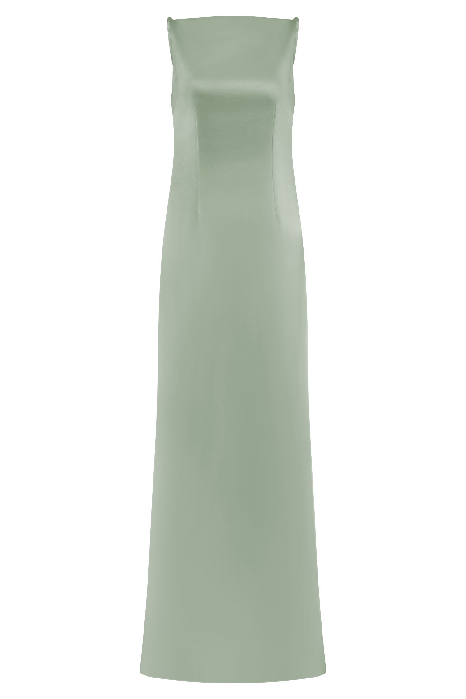 Violet Sleeveless Satin Maxi Dress in Sage – Chic&Drifts