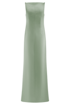 Violet Sleeveless Satin Maxi Dress in Sage – Chic&Drifts