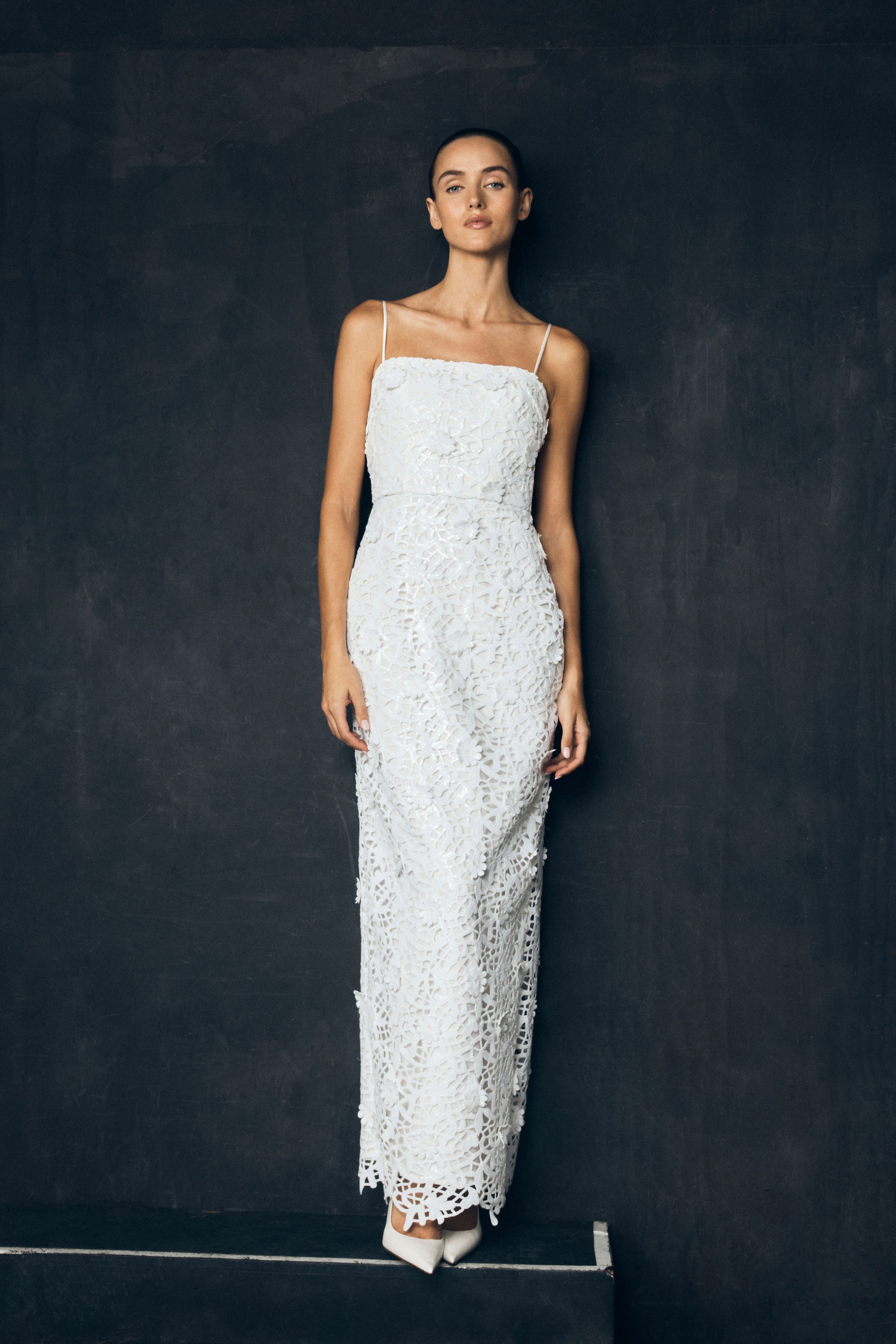 Josefa Sequin Lace Maxi Dress