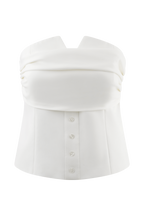 Zillah Strapless Cotton Top in White – Chic&Drifts