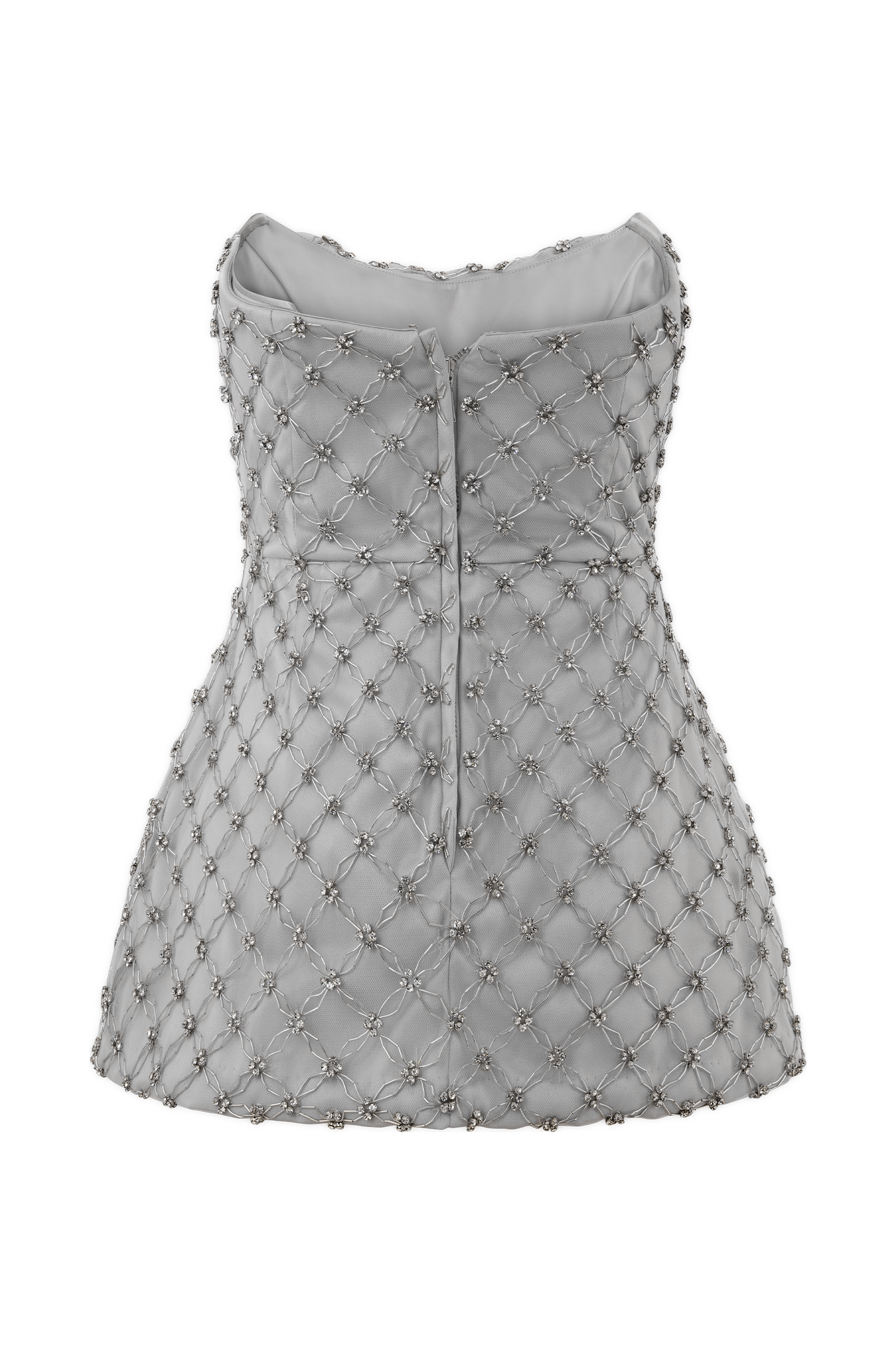 Zuri Hand Beaded Embellished Peplum Corset in Silver – Chic&Drifts