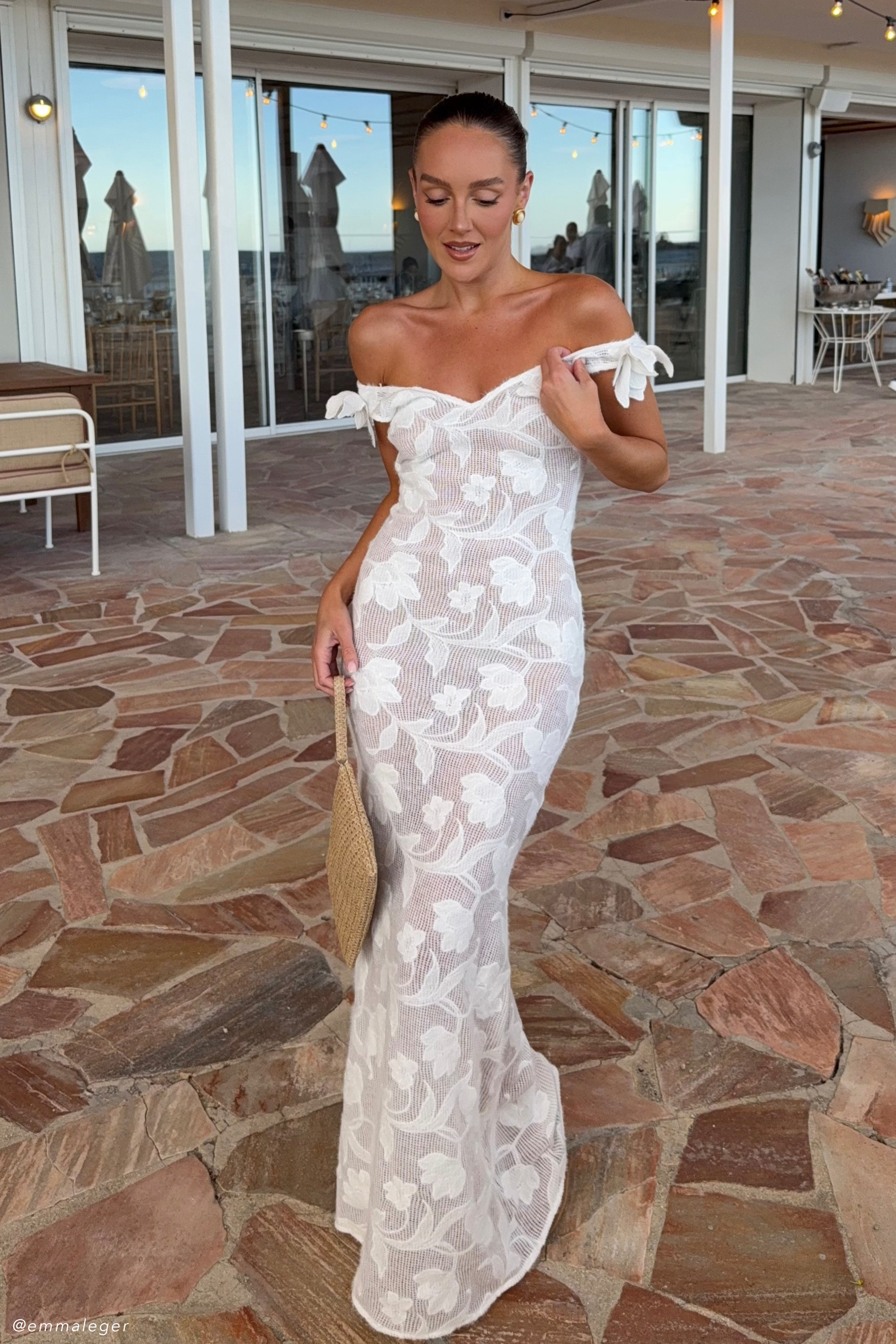 Cornelia Floral Sheer Maxi Dress in Ivory – Chic&Drifts