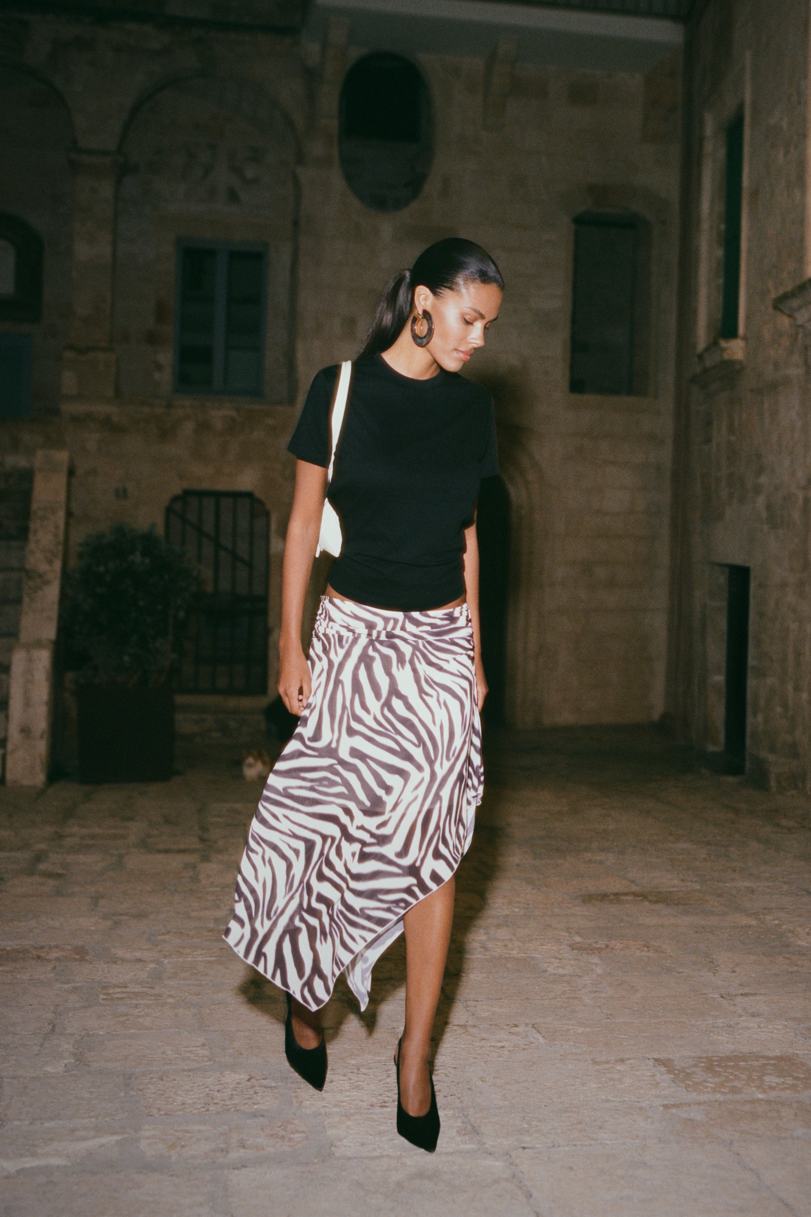 Lana Chiffon Midi Skirt in Abstract Zebra Print – Chic&Drifts