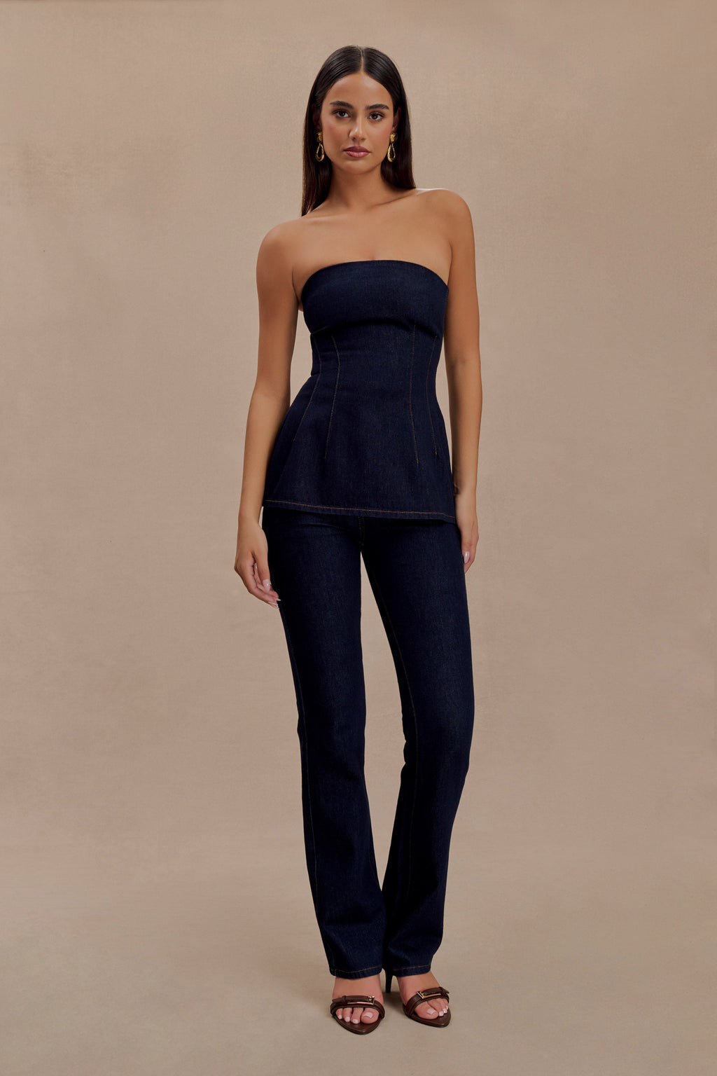 Madelyn Strapless Longline Denim Top in Indigo Blue – Chic&Drifts