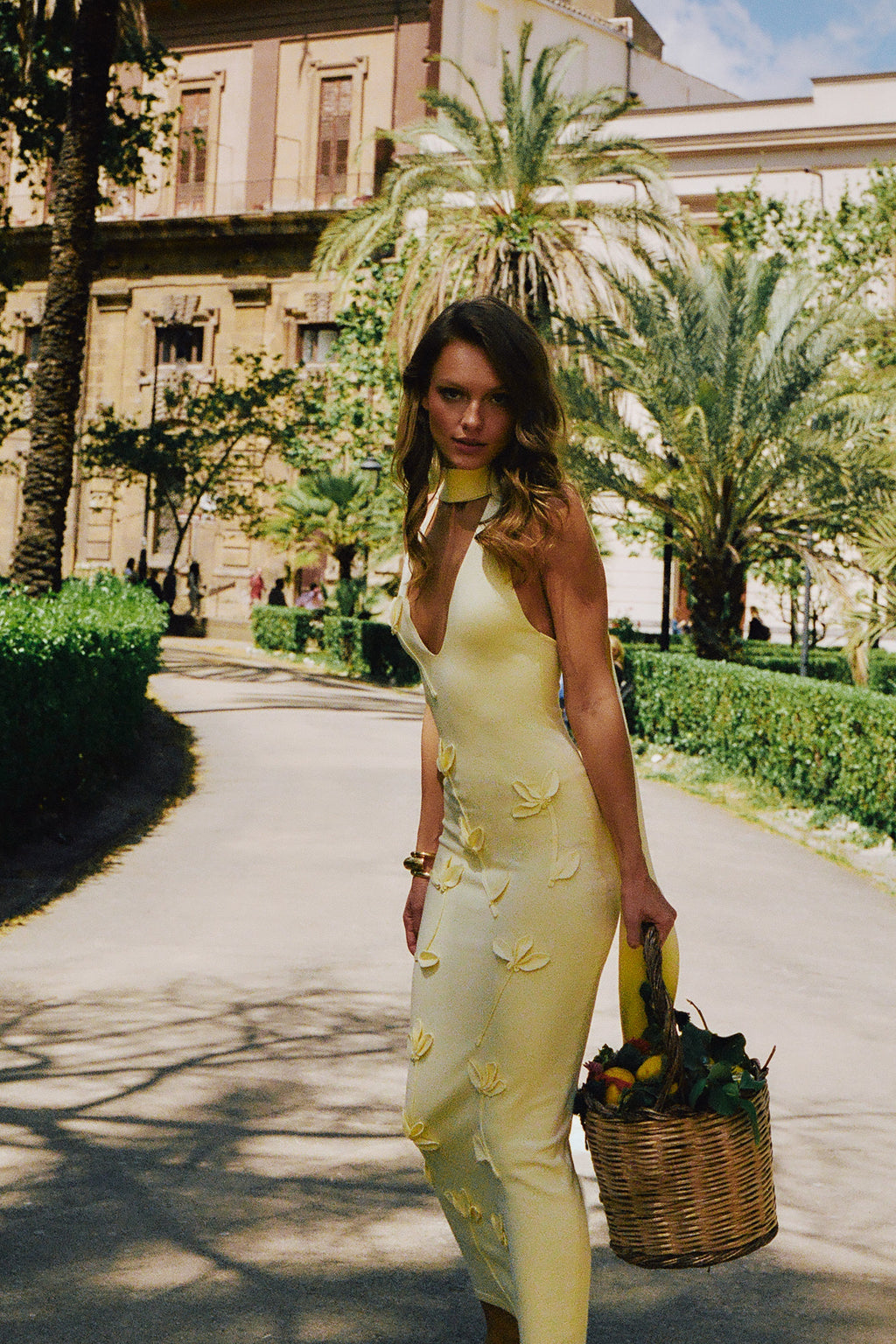 Wynn Floral Knit Midi Dress in Lemon – Chic&Drifts